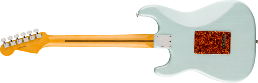 Stratocaster American ProfessionalII Thinline (fini translucide Daphne bleu, touche en palissandre, tui inclus)