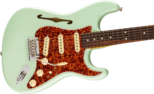 American Professional II Stratocaster Thinline, Rosewood Fingerboard with Case - Transparent Surf Green