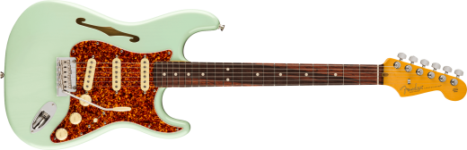 Fender - Stratocaster American ProfessionalII Thinline (fini translucide Surf vert, touche en palissandre, tui inclus)