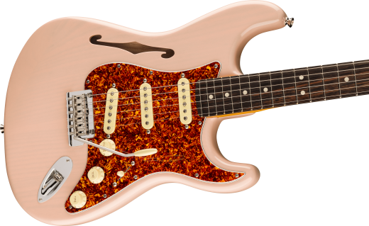 American Professional II Stratocaster Thinline, Rosewood Fingerboard with Case - Transparent Shell Pink