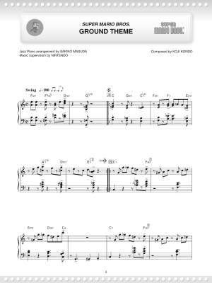 Super Mario Jazz Piano Arrangements - Kondo - Piano - Book