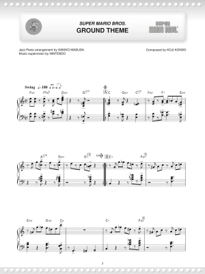 Super Mario Jazz Piano Arrangements - Kondo - Piano - Book