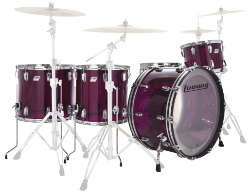 Ludwig Drums - Vistalite Zep 5-Piece Shell Pack (26,14,16,18,SD) - Purple
