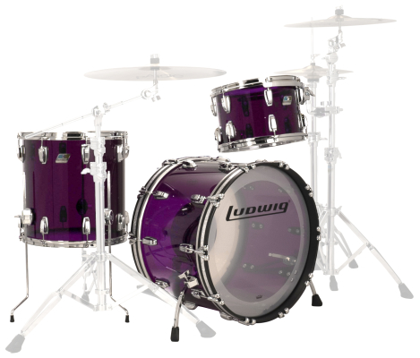 Ludwig Drums - Limited Edition Vistalite Fab 3-Piece Shell Pack (22,13,16) - Purple