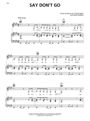 1989 (Taylor\'s Version) - Taylor - Piano/Vocal/Guitar - Book