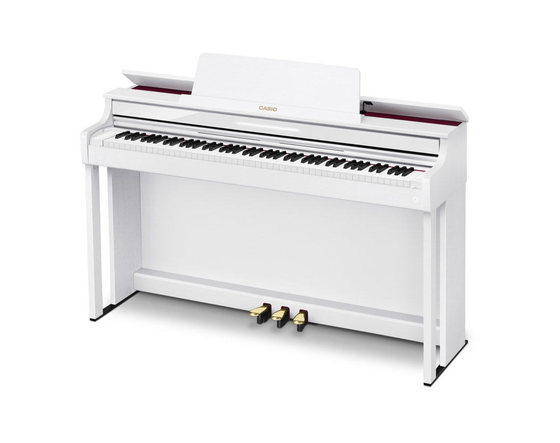 AP-550 Celviano 88-Key Digital Piano - White with Cabinet and Bench