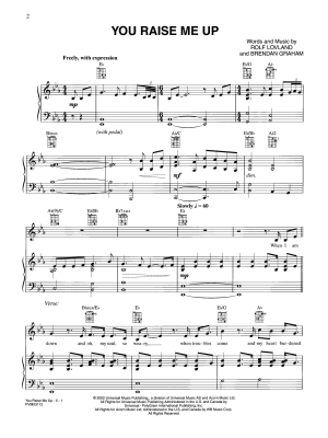You Raise Me Up - Groban - Piano/Vocal/Guitar - Sheet Music