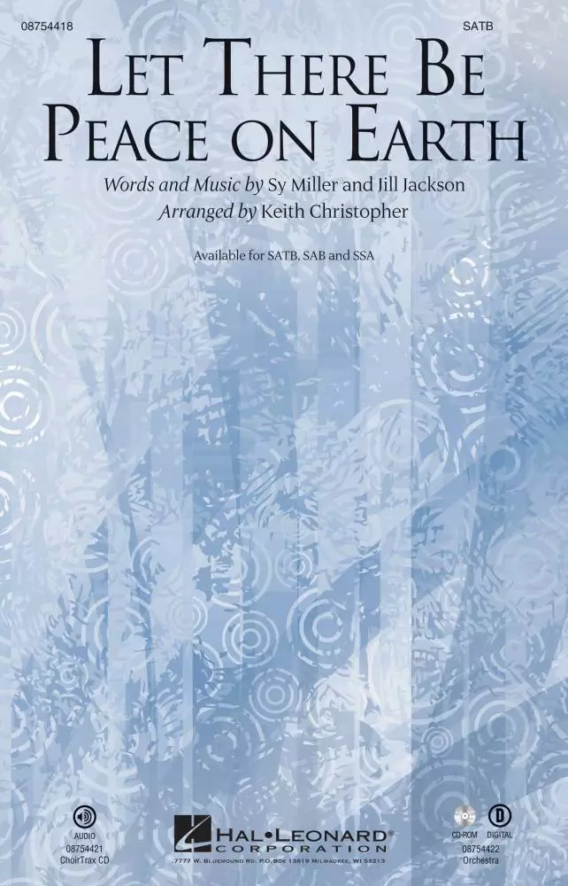 Let There Be Peace on Earth - Miller /Jackson /Christopher - SATB