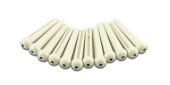 WD Music - Deluxe Traditional White Bridge Pins with Black Dot (48 Pack)