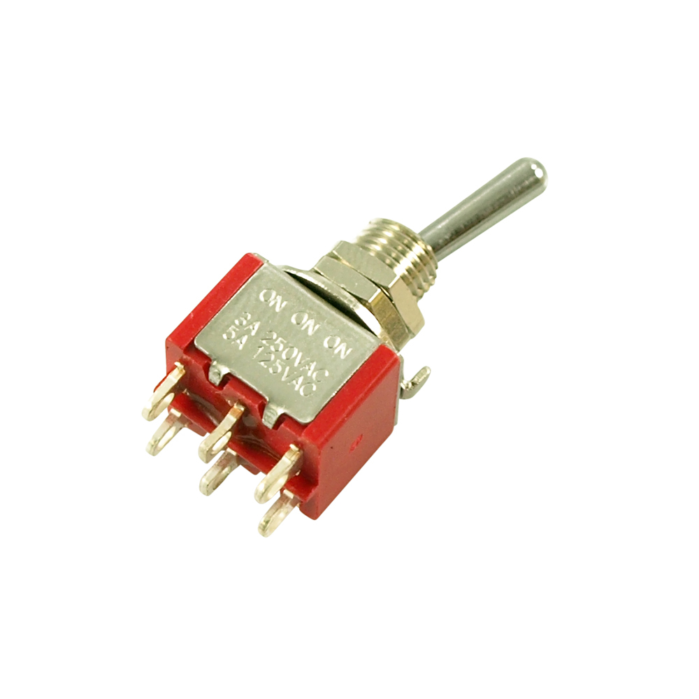 3 Position Mini Toggle Switch - Chrome