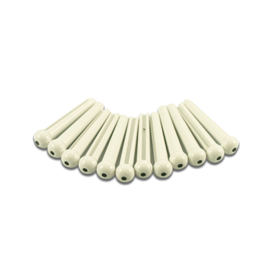 WD Music - Deluxe Traditional Bridge Pins with Dot - White (12 Pack)