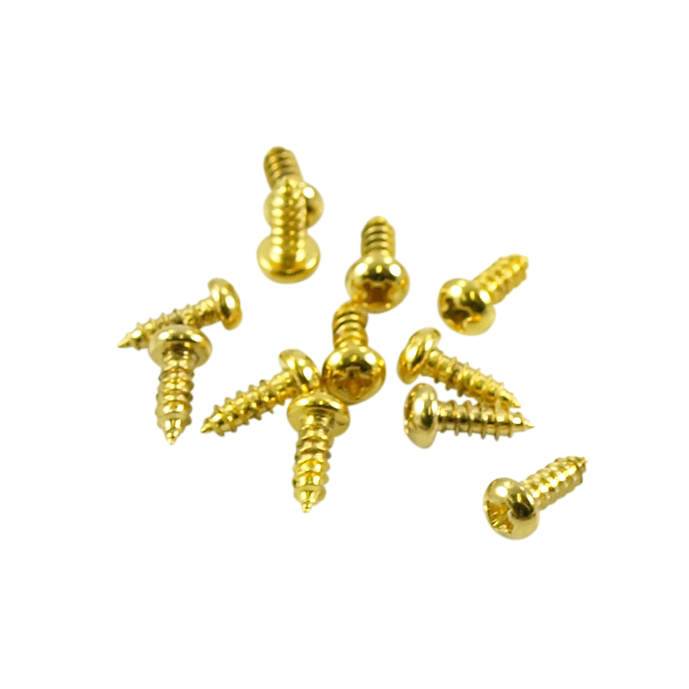 Screws for Truss Rod Covers - Gold (12 Pack)