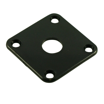 WD Music - Plastic Square Jack Plate for Gibson Les Paul - Black