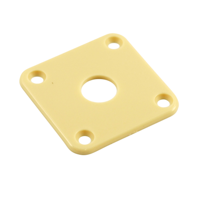 WD Music - Plastic Square Jack Plate for Gibson Les Paul - Cream