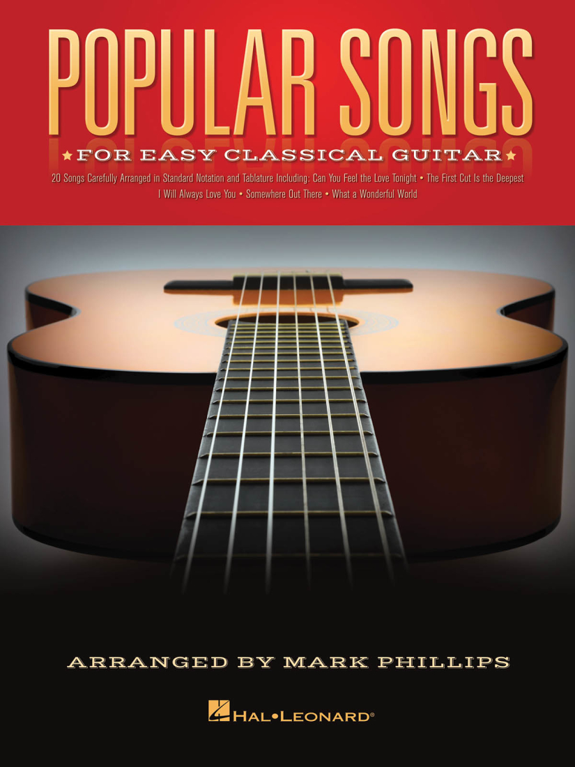 Popular Songs for Easy Classical Guitar - Phillips - Classical Guitar TAB - Book