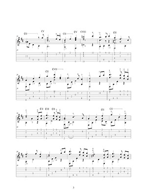 Ashokan Farewell - Ungar/Lehmann-Haupt - Classical Guitar TAB - Sheet Music