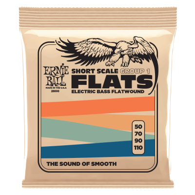 Ernie Ball - Flatwound Group 1 Short Scale Electric Bass Strings - 50-110