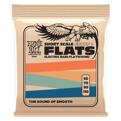 Ernie Ball - Flatwound Group 1 Short Scale Electric Bass Strings - 50-110