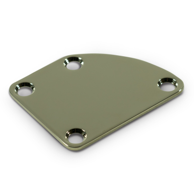 WD Music - 4 Hole Neck Plate With Rounded Corner - Nickel
