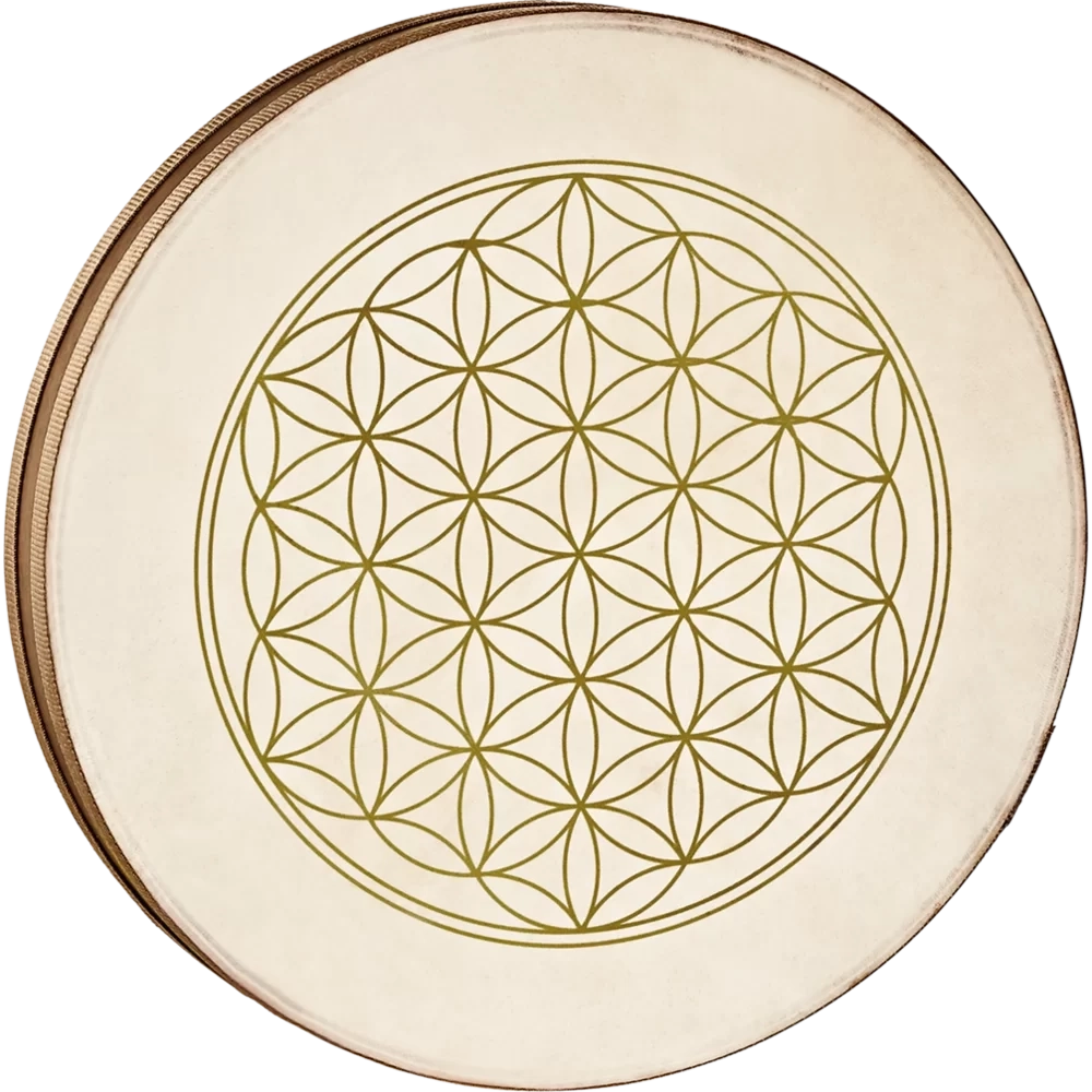 Wave Drum, Flower of Life with Goat Head - 16\'\'