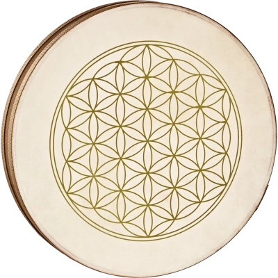 Wave Drum, Flower of Life with Goat Head - 16\'\'