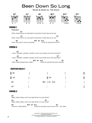The Doors: Really Easy Guitar - Chords/Lyrics/Guitar TAB - Book