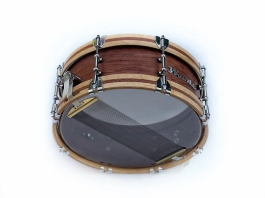 Bubinga 5.5x14\'\' Snare Drum with Wood Hoop