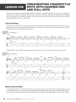 100 Acoustic Lessons: Guitar Lesson Goldmine - Johnson/Mueller - Guitar TAB - Book/Audio Online