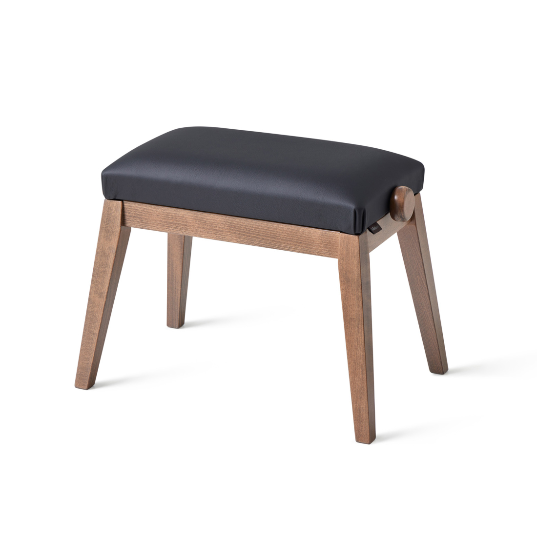 Walnut Adjustable Height Piano Bench - Black Cushion