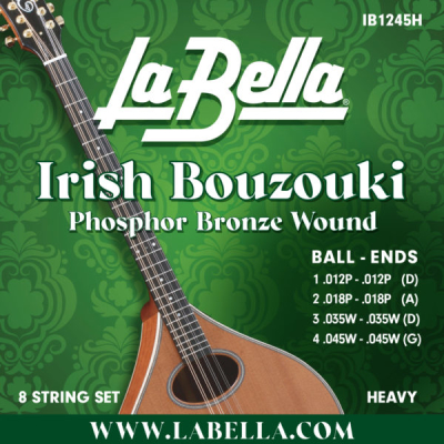 La Bella - Jeu de 8cordes pour bouzouki irlandais forte tension