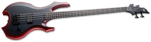 LTD FL-4 Fred Leclercq Signature Bass Guitar with Case - Black/Red Burst Satin