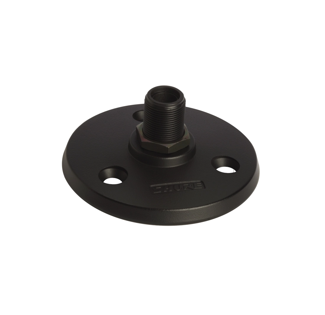 Heavy Duty Mounting Flange for Gooseneck, Mic Clip, Wireless Antenna - Black