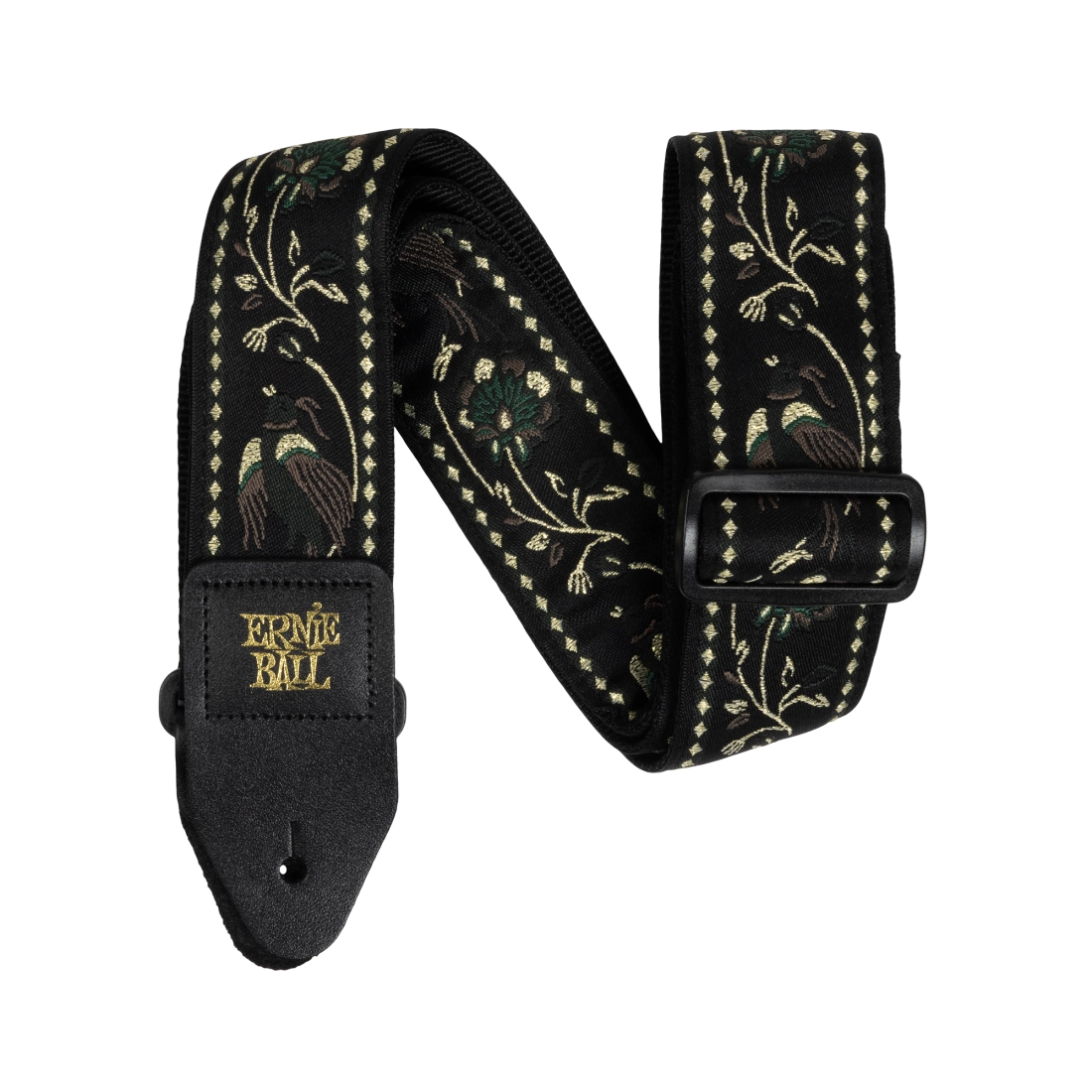 Black Pleasant Pheasant Jacquard Guitar Strap