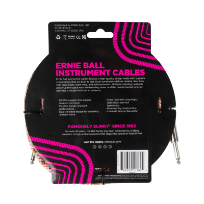 18\' Straight Braided Cable - Emerald Argyle