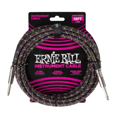 Ernie Ball - 18 Straight Braided Cable - Purple Python