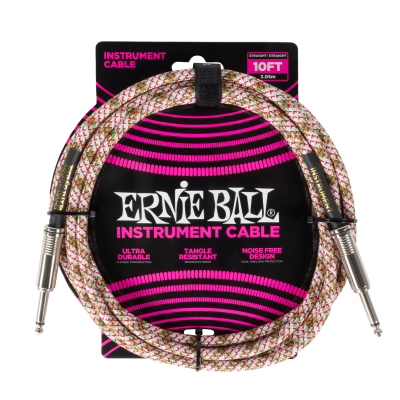 Ernie Ball - 10 Straight Braided Cable - Emerald Argyle