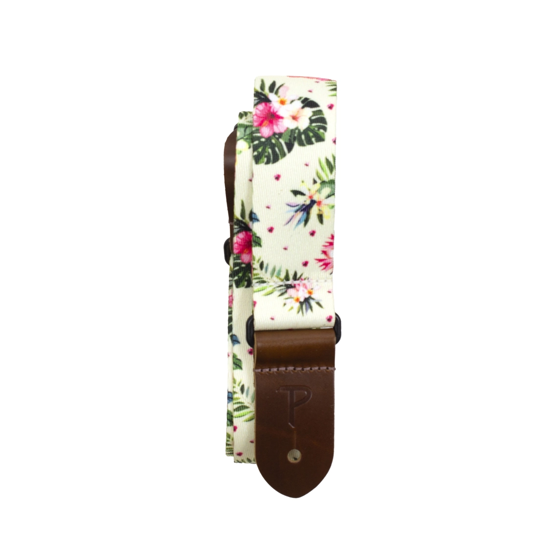 1.5\'\' Ukulele Strap w/ White Floral Design