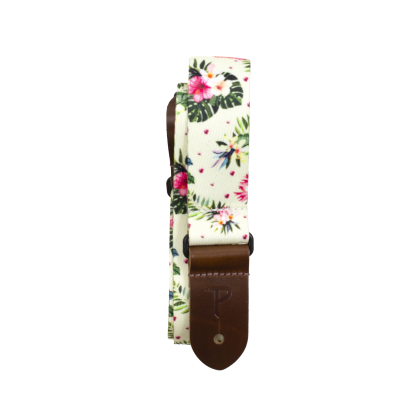 Perris Leathers Ltd - 1.5 Ukulele Strap w/ White Floral Design