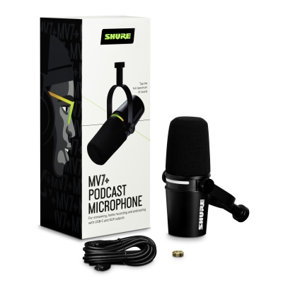 MV7+ USB-C/XLR Dynamic Podcast Microphone - Black