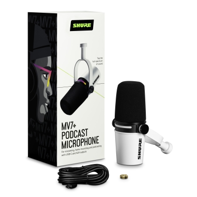 MV7+ USB-C/XLR Dynamic Podcast Microphone - White
