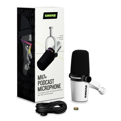 MV7+ USB-C/XLR Dynamic Podcast Microphone - White