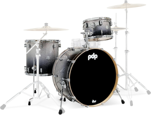 Pacific Drums - Concept Maple 3-Piece Shell Pack (24,13,16) - Silver to Black Fade Lacquer