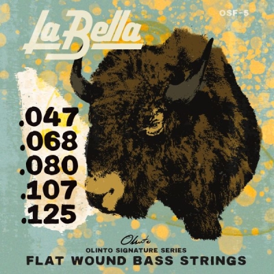 La Bella - Olinto Signature Series Flat Wound 5-String Bass Set - 47-125