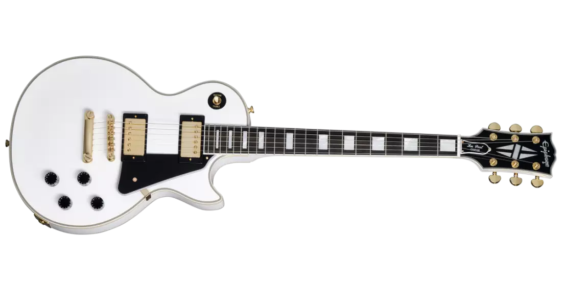 Les Paul Custom Electric Guitar with Hardshell Case - Alpine White