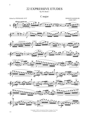 22 Expressive Etudes, Op. 89, Book I - Koehler/Jutt - Flute - Book
