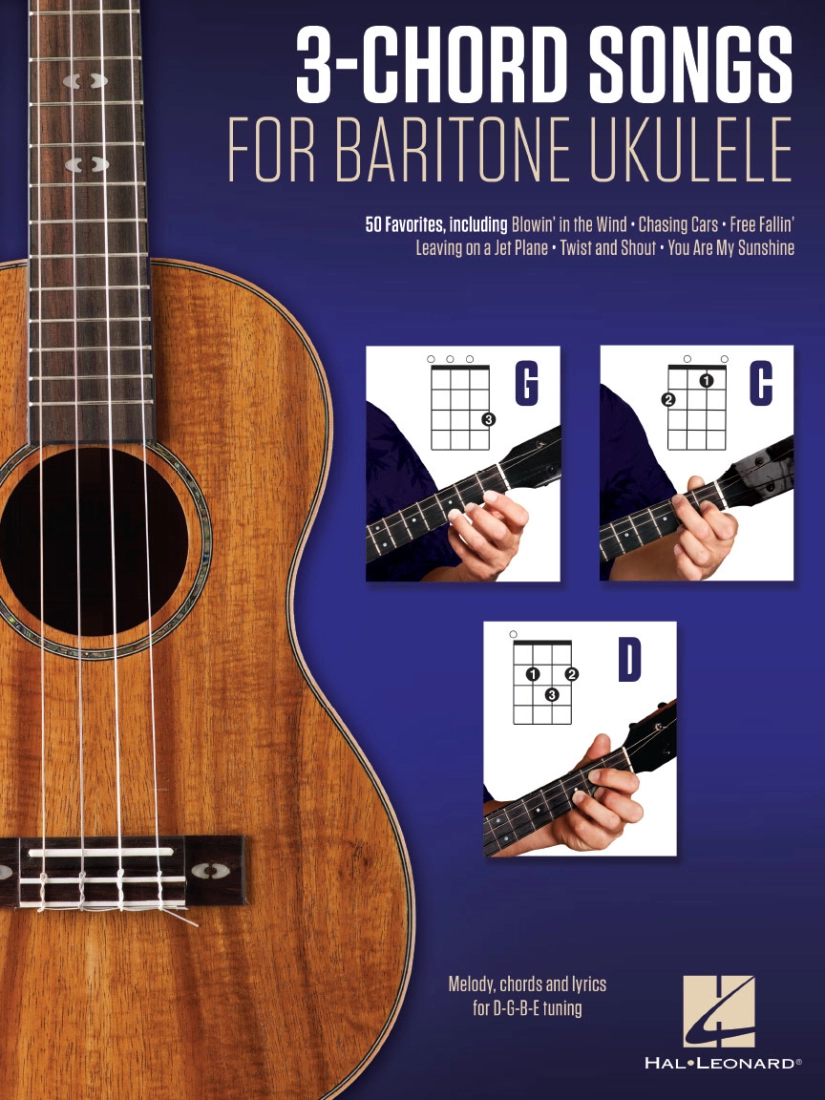 3-Chord Songs for Baritone Ukulele (G-C-D) - Baritone Ukulele - Book