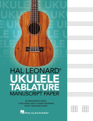 Hal Leonard Ukulele Tablature Manuscript Paper - 7 Stave - 80 Page