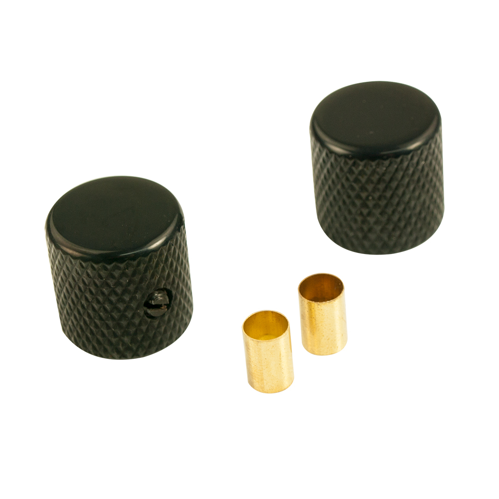 Barrel Knob Set Of 2 - Brass Black