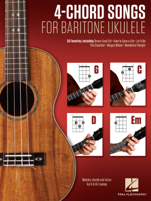 4-Chord Songs for Baritone Ukulele (G-C-D-Em) - Baritone Ukulele - Book