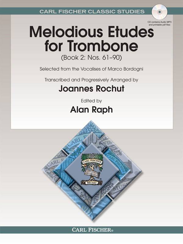 Melodious Etudes for Trombone, Book 2: Nos. 61 - 90 - Bordogni/Rochut/Raph - Book/CD